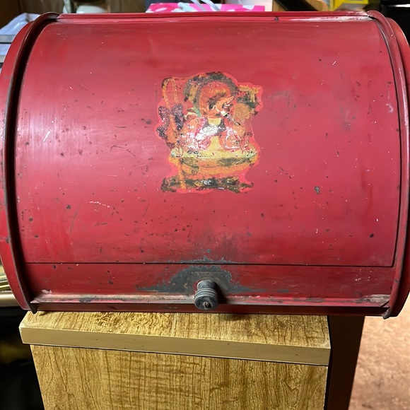Vintage tin bread box